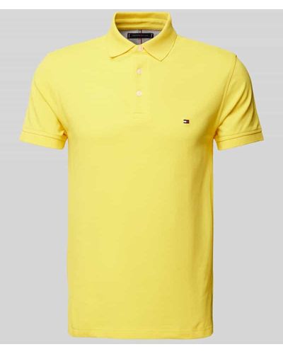 Tommy Hilfiger Poloshirt mit Label-Stitching - Gelb