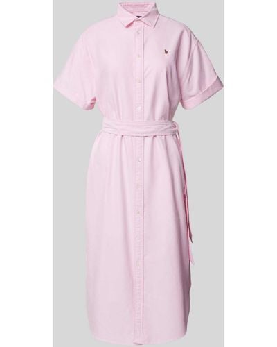 Polo Ralph Lauren Hemdblusenkleid in Midilänge - Pink