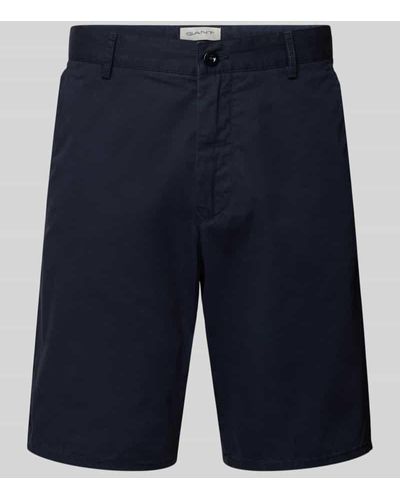 GANT Relaxed Fit Shorts mit Gürtelfalten - Blau