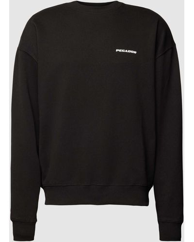 PEGADOR Oversized Sweatshirt Met Labelprint - Zwart