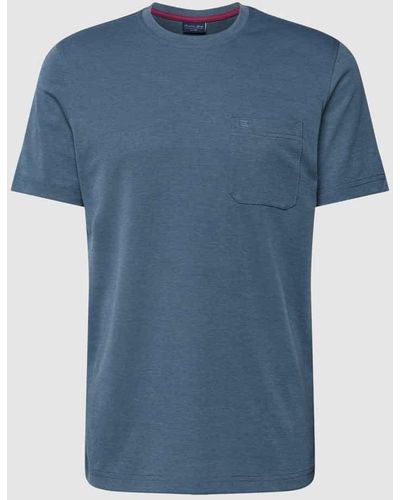 Christian Berg Men T-Shirt mit Brusttasche - Blau