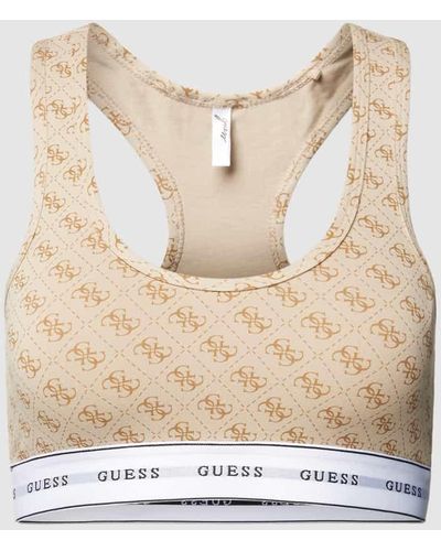 Guess Bralette mit Allover-Muster Modell 'CARRIE' - Natur