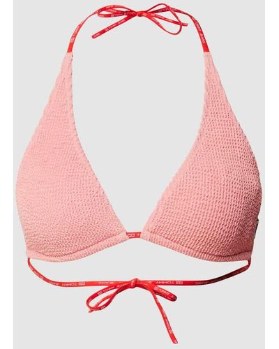Tommy Hilfiger Bikini-Oberteil mit Strukturmuster - Pink