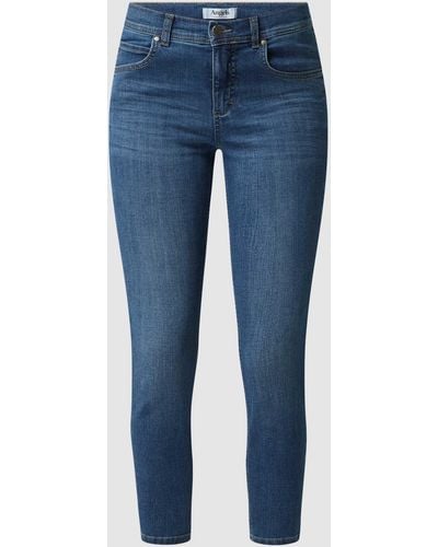 ANGELS Korte Jeans Met Labelpatch, Model 'ornella' - Blauw