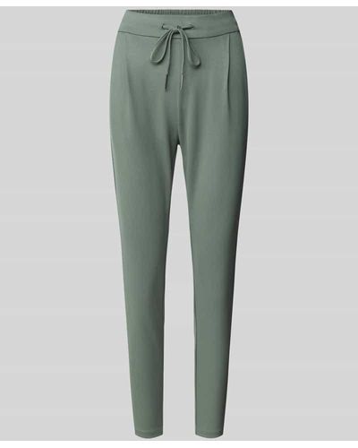 Vero Moda Loose Fit Stoffhose mit Bundfalten Modell 'EVA' - Grün