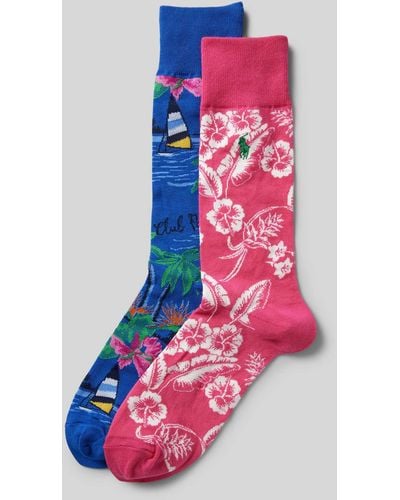 Polo Ralph Lauren Socken mit elastischem Rippenbündchen im 2er-Pack - Pink