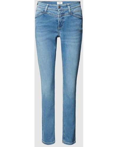 Cambio Slim Fit Jeans mit Ziernähten Modell 'PARLA SEAM' - Blau
