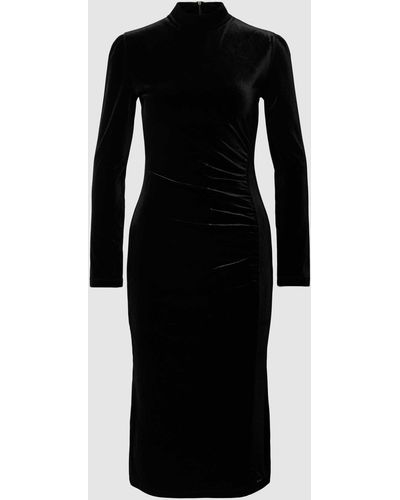 Armani Exchange Midi-jurk Met Plooien Opzij - Zwart