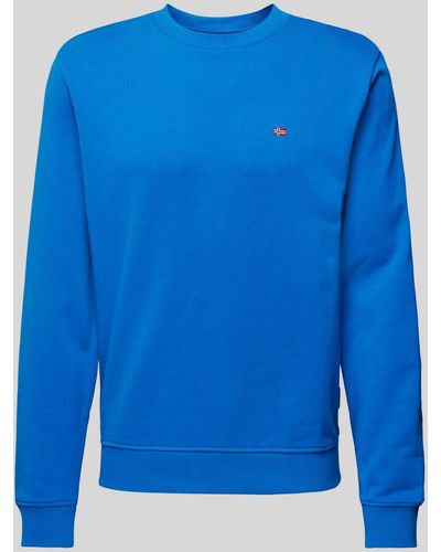 Napapijri Sweatshirt Met Logostitching - Blauw