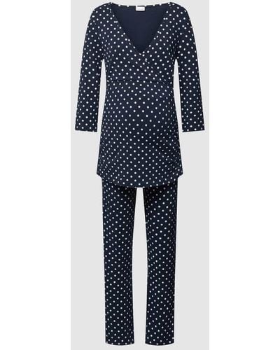 Lascana Umstands-Pyjama mit 3/4-Arm und Stillfunktion - Blau