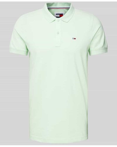 Tommy Hilfiger Slim Fit Poloshirt mit Logo-Stitching - Grün