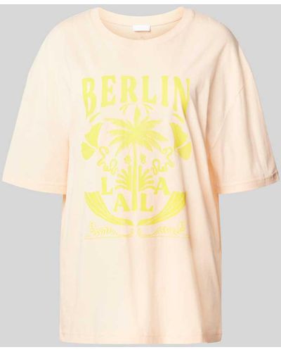 Lala Berlin Oversized T-Shirt mit Label-Print - Weiß