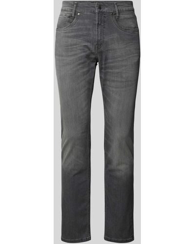 M·a·c Slim Fit Jeans mit Knopfverschluss Modell "ARNE PIPE" - Grau