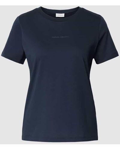 comma casual identity T-Shirt mit Rundhalsausschnitt - Blau