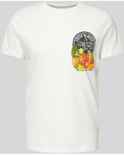 Blend T-shirt Met Motiefprint - Wit