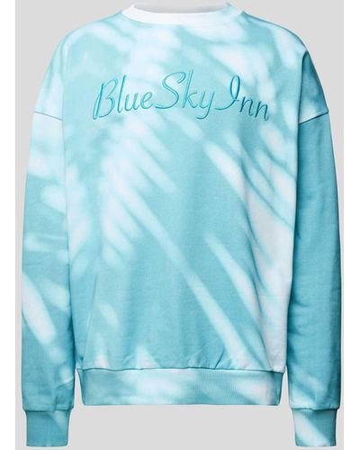 BLUE SKY INN Oversized Sweatshirt mit Label-Stitching - Blau