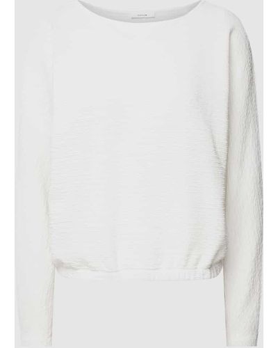 Opus Sweatshirt mit Strukturmuster Modell 'Gilora' - Weiß