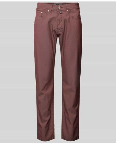 Pierre Cardin Tapered Fit Stoffhose im 5-Pocket-Design Modell 'Lyon' - Rot