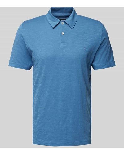 Marc O' Polo Shaped Fit Poloshirt mit Label-Stitching - Blau