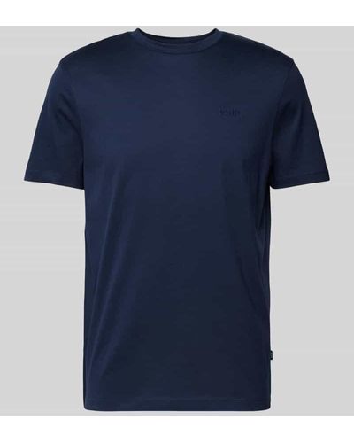 Joop! T-Shirt mit geripptem Rundhalsausschnitt Modell 'Cosmo' - Blau