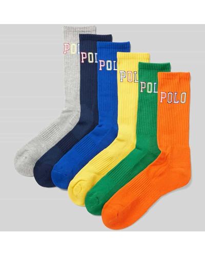 Polo Ralph Lauren Socken mit Logo-Stitching im 6er-Pack - Blau