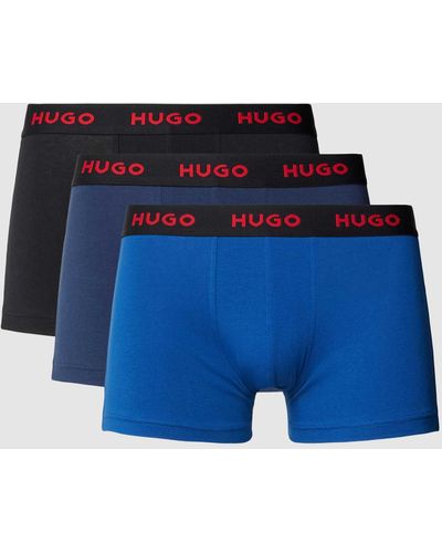 HUGO Boxershort Met Elastische Band Met Label - Blauw