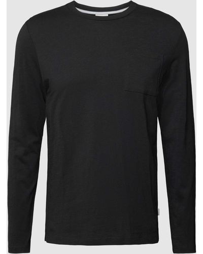 S.oliver Shirt Met Lange Mouwen En Borstzak - Zwart