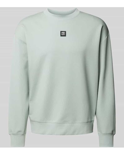 HUGO Sweatshirt mit Label-Badge Modell 'Dettil' - Grün