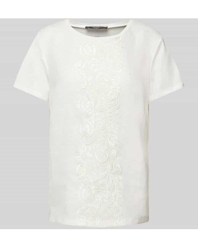 Weekend by Maxmara T-Shirt aus Flachs mit Rundhalsausschnitt Modell 'MAGNO' - Weiß