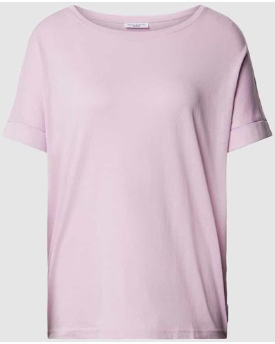 Marc O' Polo T-Shirt mit fixierten Ärmelumschlägen - Pink