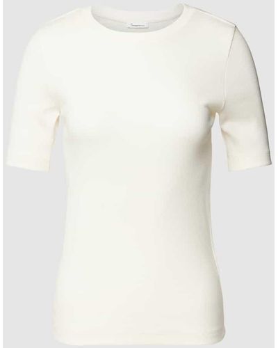 Knowledge Cotton T-Shirt in Ripp-Optik - Natur