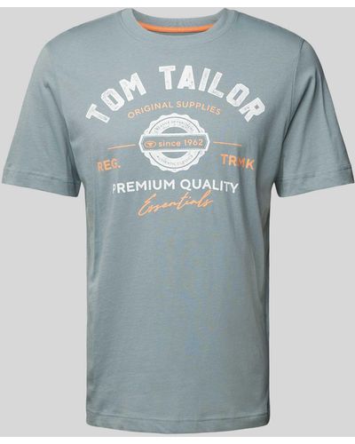 Tom Tailor T-shirt Met Labelprint - Blauw