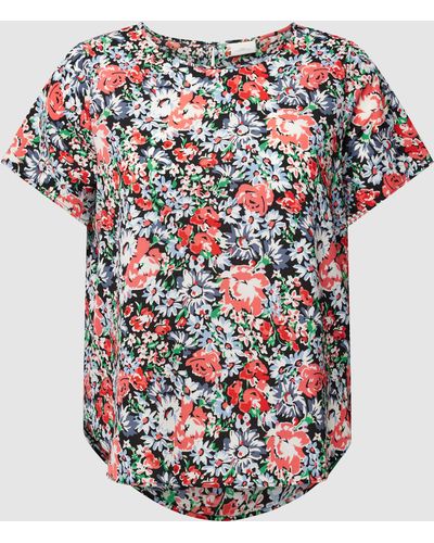 Only Carmakoma PLUS SIZE Blusenshirt mit Allover-Muster Modell 'VICA' - Weiß