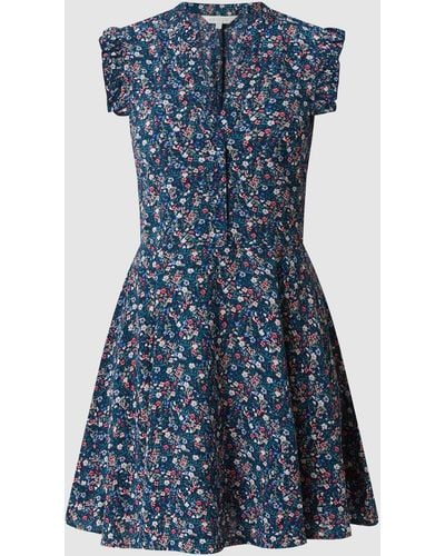 Apricot Mini-jurk Met Bloemenmotief - Blauw