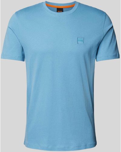 BOSS T-Shirt mit Label-Detail - Blau