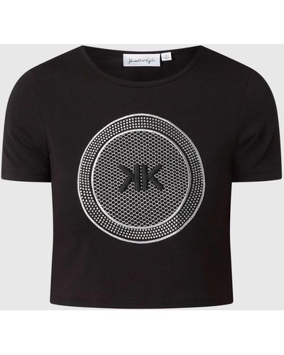 Kendall + Kylie Kort Shirt Met Strass-steentjes - Zwart