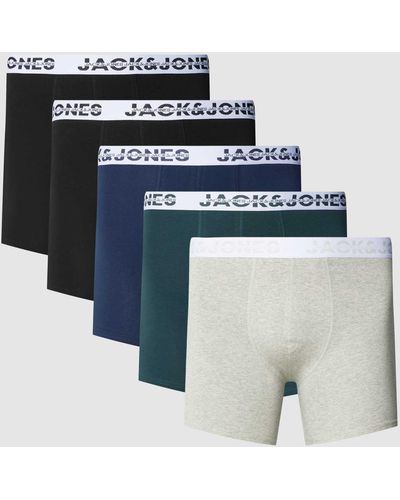 Jack & Jones Plus Size Boxershort Met Elastische Band Met Label - Blauw
