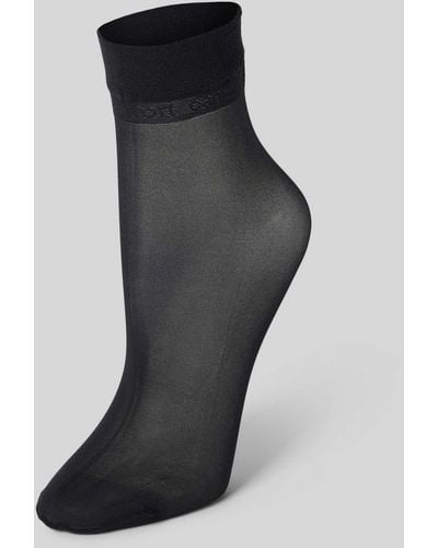 Camano Socken mit elastischem Bund Modell 'Basic' - Schwarz