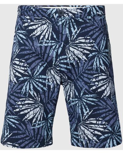 Tom Tailor Korte Chino Met All-over Print - Blauw