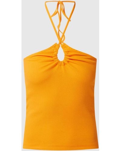 ONLY Crop Top mit Stretch-Anteil Modell 'Nessa' - Orange