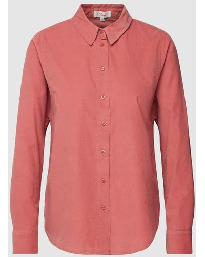 S.oliver Hemdbluse aus Cord in unifarbenem Design - Pink