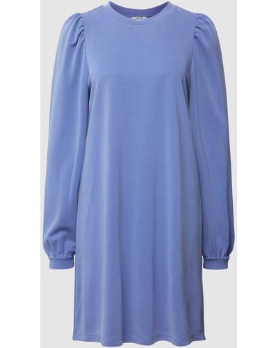 Mbym Knielanges Kleid mit Rundhalsausschnitt Modell 'Heena' - Blau