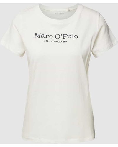 Marc O' Polo T-Shirt mit Label-Print Modell 'MIX N MATCH' - Natur