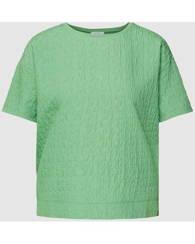 Opus T-Shirt mit Strukturmuster Modell 'Sellona' - Grün