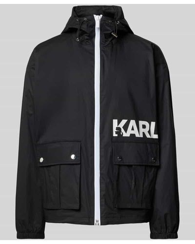 Karl Lagerfeld Jacke mit Label-Print - Schwarz