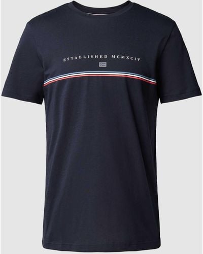 Christian Berg Men T-shirt Met Statementprint - Blauw