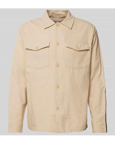 SELECTED Overshirt mit Leinen-Anteil Modell 'BRODY' - Natur