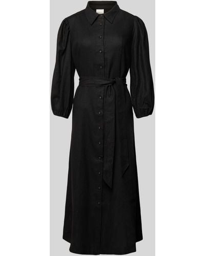 Y.A.S Midi-jurk Met Stoffen Ceintuur - Zwart