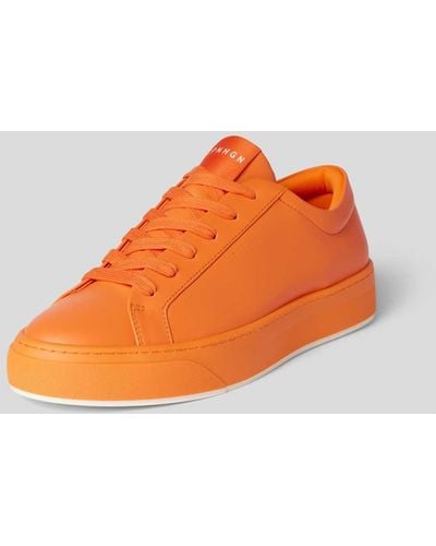COPENHAGEN Sneaker aus Leder mit Label-Detail - Orange