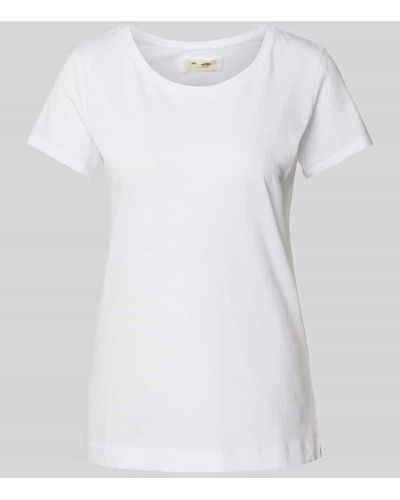 Mos Mosh T-Shirt mit U-Ausschnitt Modell 'Arden' - Weiß